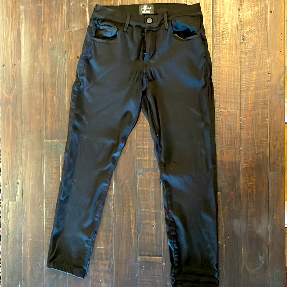7 For All Mankind Black Stretch Skinny Jeans/Chinos